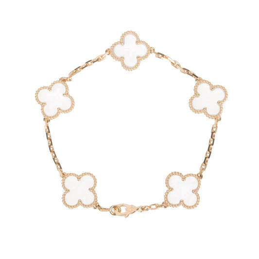 [Kincade Jewelery]Kincade 5 MOTIF ROCK CRYSTAL PINK GOLD BRACELET
