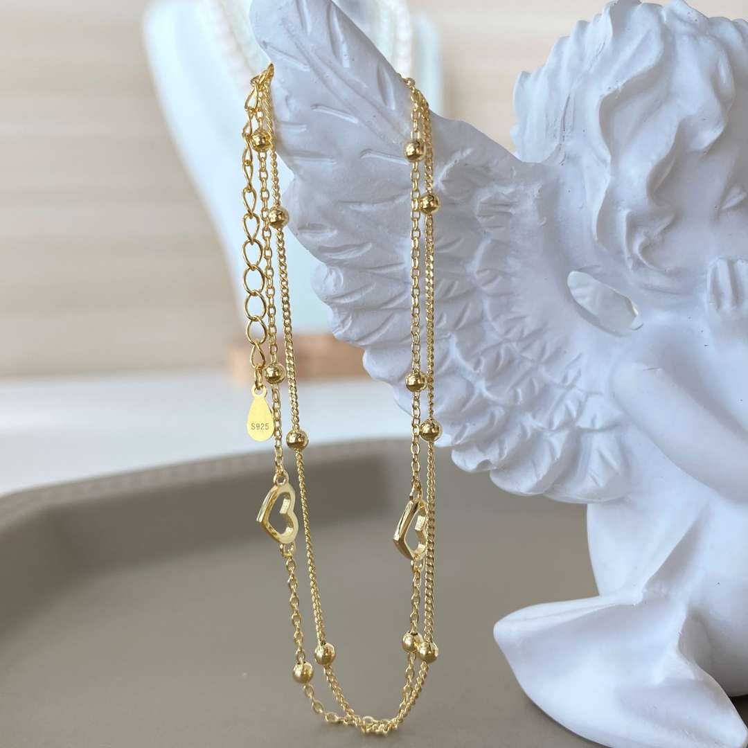 [Kincade Jewelrys]Dainty Double Layer Love Heart Bracelet