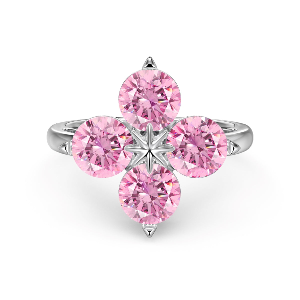 [Kincade Jewelrys]Four-Leaf Clover Eight-Pointed Star Ring