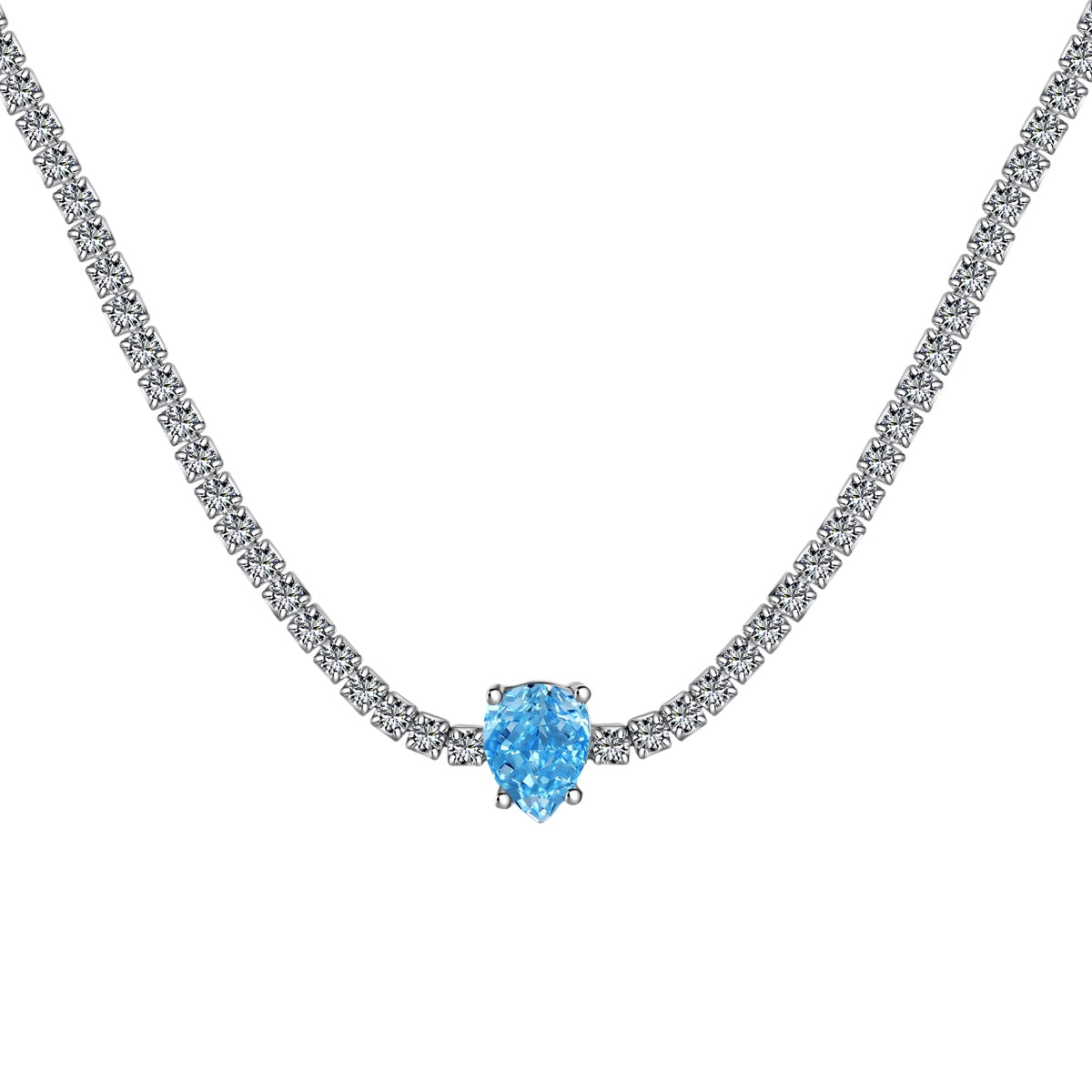 [Kincade Jewelrys]1.0 carat Unique Pear Cut Tennis Necklace