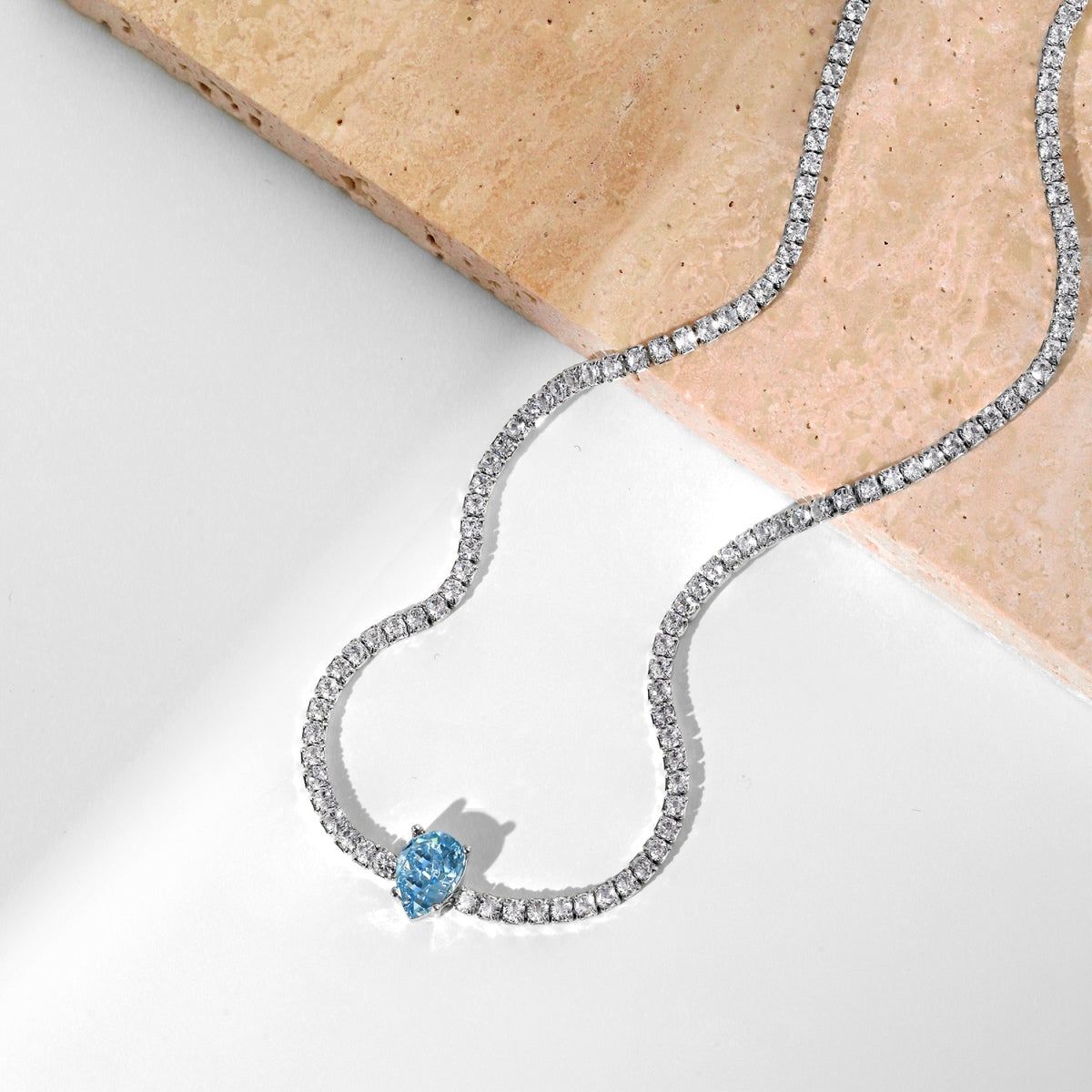 [Kincade Jewelrys]1.0 carat Unique Pear Cut Tennis Necklace
