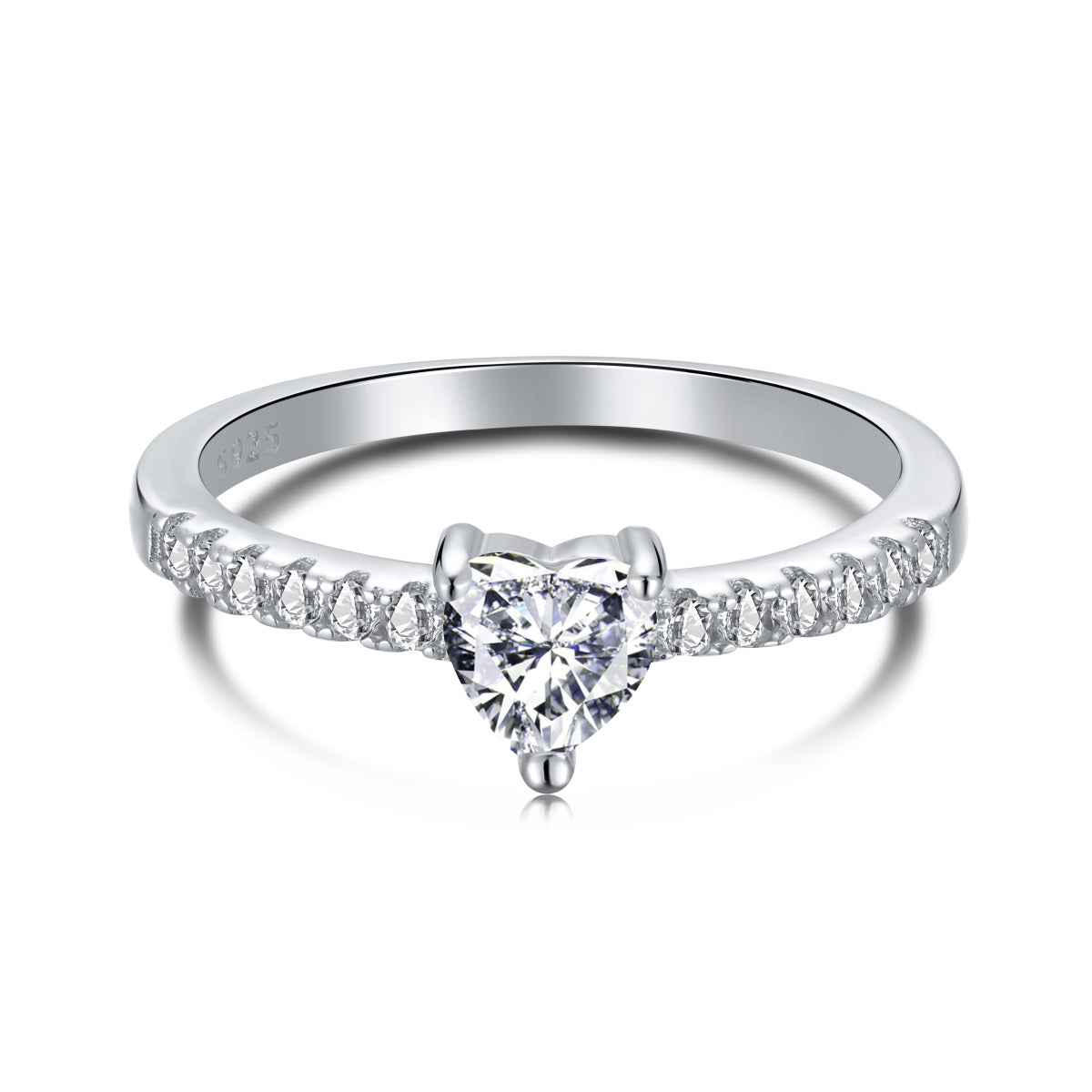 [Kincade Jewelrys]0.5 Carat CaratEternity Charming Heart Shape Lover Ring