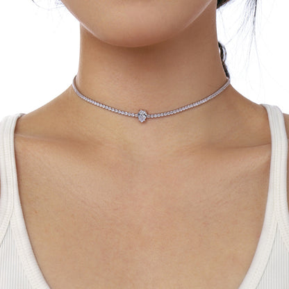 [Kincade Jewelrys]1.0 carat Unique Pear Cut Tennis Necklace