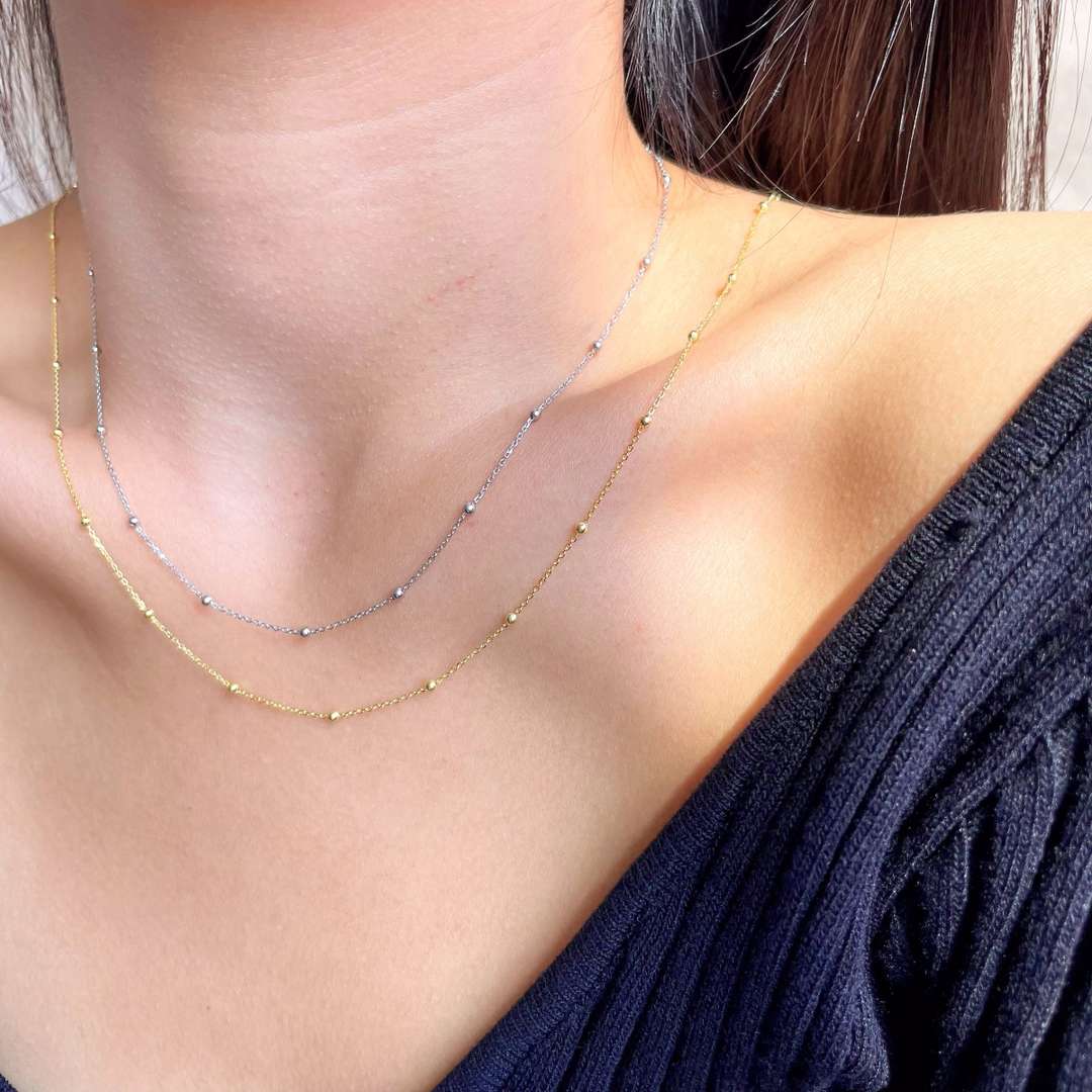 [Kincade Jewelrys]Small Bead Clavicle Chain Simple Necklace