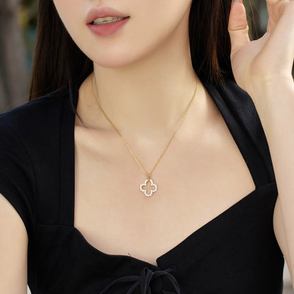 [Kincade Jewelrys]Four-Leaf Clover Hollow Design Exquisite Necklace