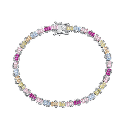 [Kincade Jewelrys]Delicate Colorful Emerald Cut Party Bracelet