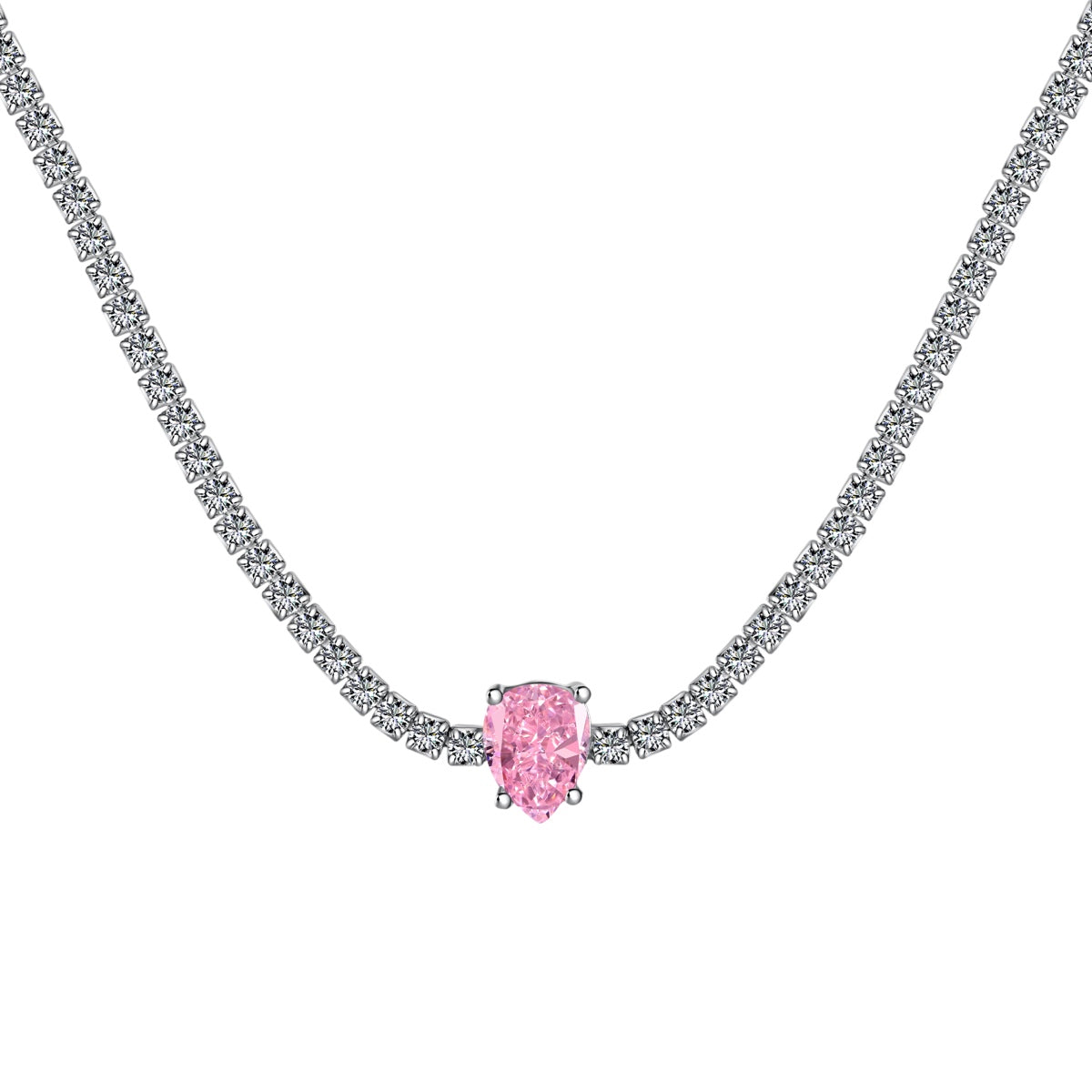[Kincade Jewelery]1.0 carat Unique Pear Cut Tennis Necklace