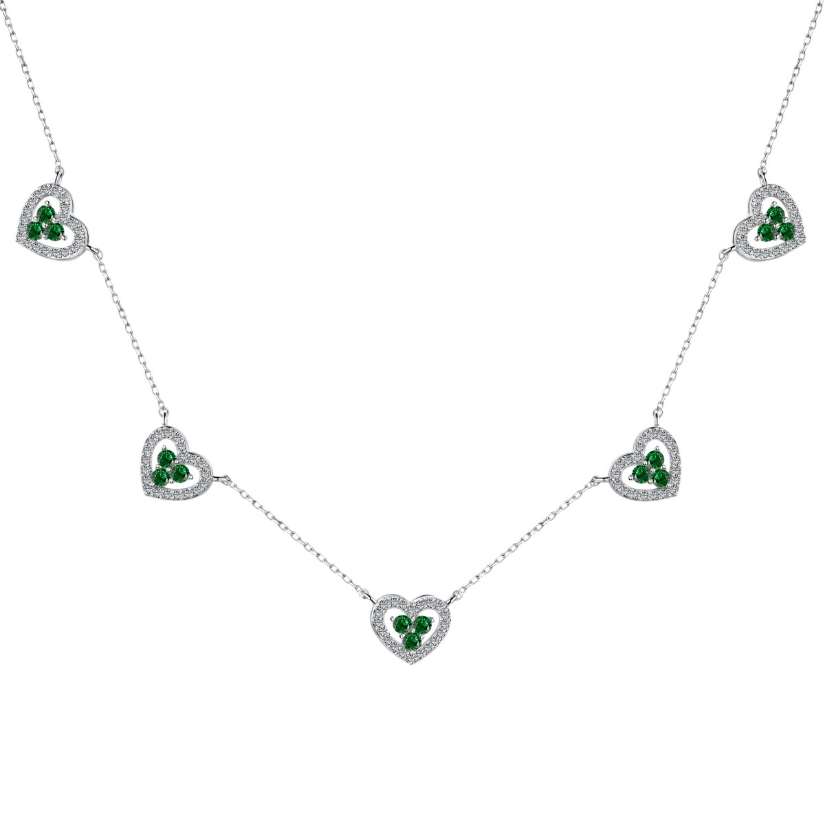 [Kincade Jewelery]Sparkling Five Heart Necklace