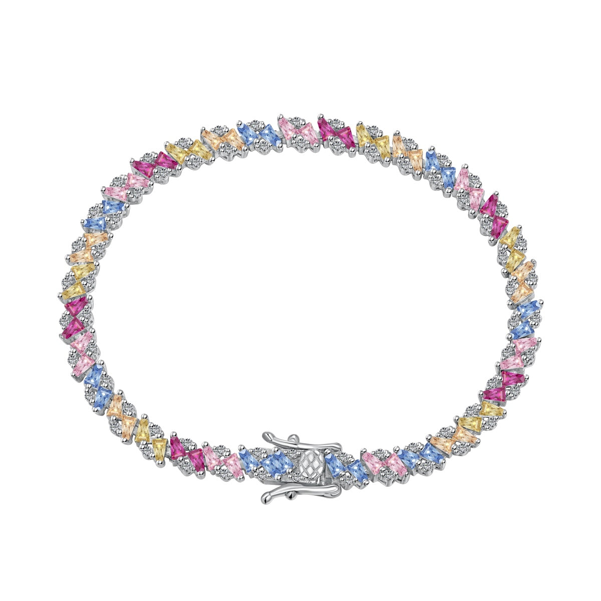 [Kincade Jewelrys]Ornate Sparkling Multi Cut Party Bracelet