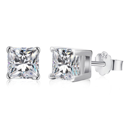 [Kincade Jewelery]1.0 Carat Radiant Princess Cut Wedding Earrings