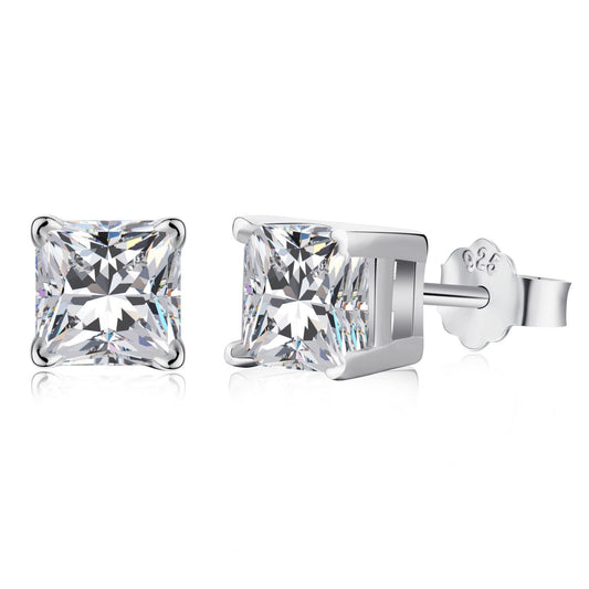 [Kincade Jewelery]1.0 Carat Radiant Princess Cut Wedding Earrings