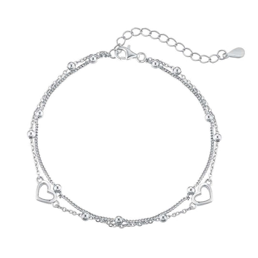 [Kincade Jewelery]Dainty Double Layer Love Heart Bracelet