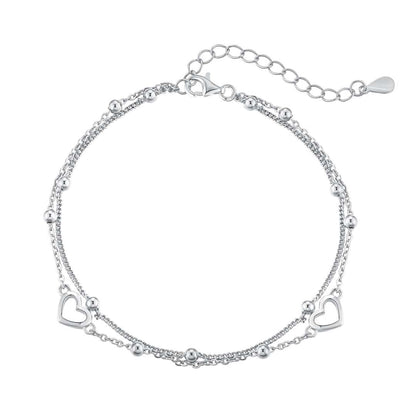 [Kincade Jewelrys]Dainty Double Layer Love Heart Bracelet