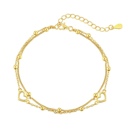 [Kincade Jewelrys]Dainty Double Layer Love Heart Bracelet