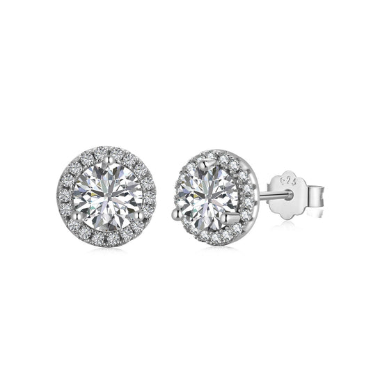 [Kincade Jewelery]Classic Princess Round Shape Earrings
