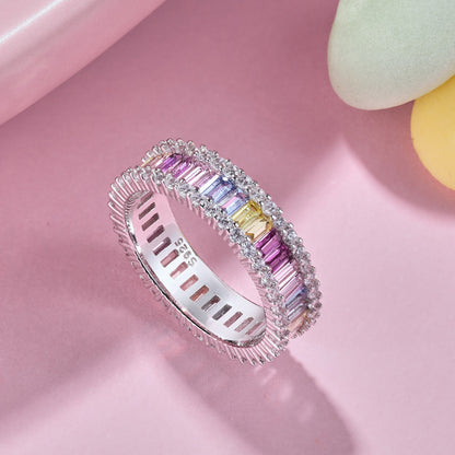 [Kincade Jewelrys]Dainty Kaleidoscopic Emerald Cut Daily Ring