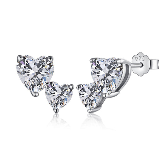 [Kincade Jewelrys]Double Heart-Shape Classic Princess Style Earrings