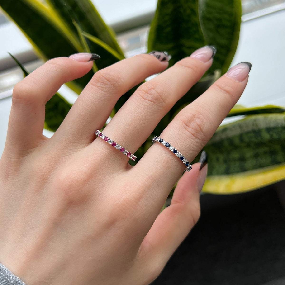 [Kincade Jewelrys]Exquisite Colorful Round Cut Tennis Ring