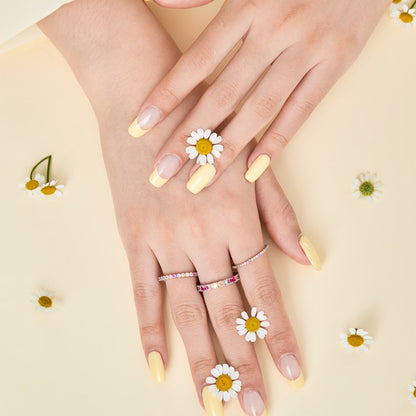 [Kincade Jewelrys]Ornate Colorful Round Cut Tennis Ring