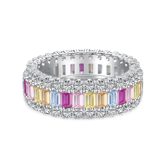 [Kincade Jewelrys]Dainty Colorful Radiant Cut Daily Ring