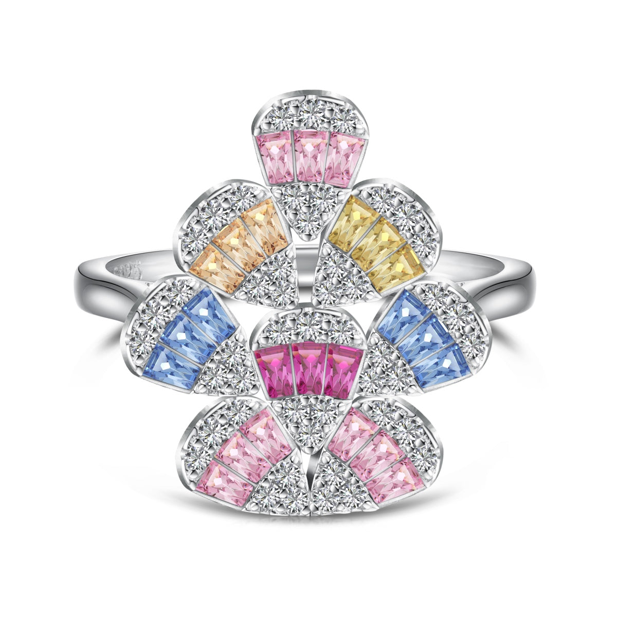 [Kincade Jewelery]Sparkling Colorful Water Drop Shape Daily Ring