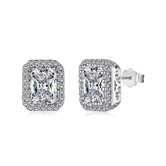 [Kincade Jewelrys]1.0 Carat Luxurious Dainty Emerald Cut Daily Earrings