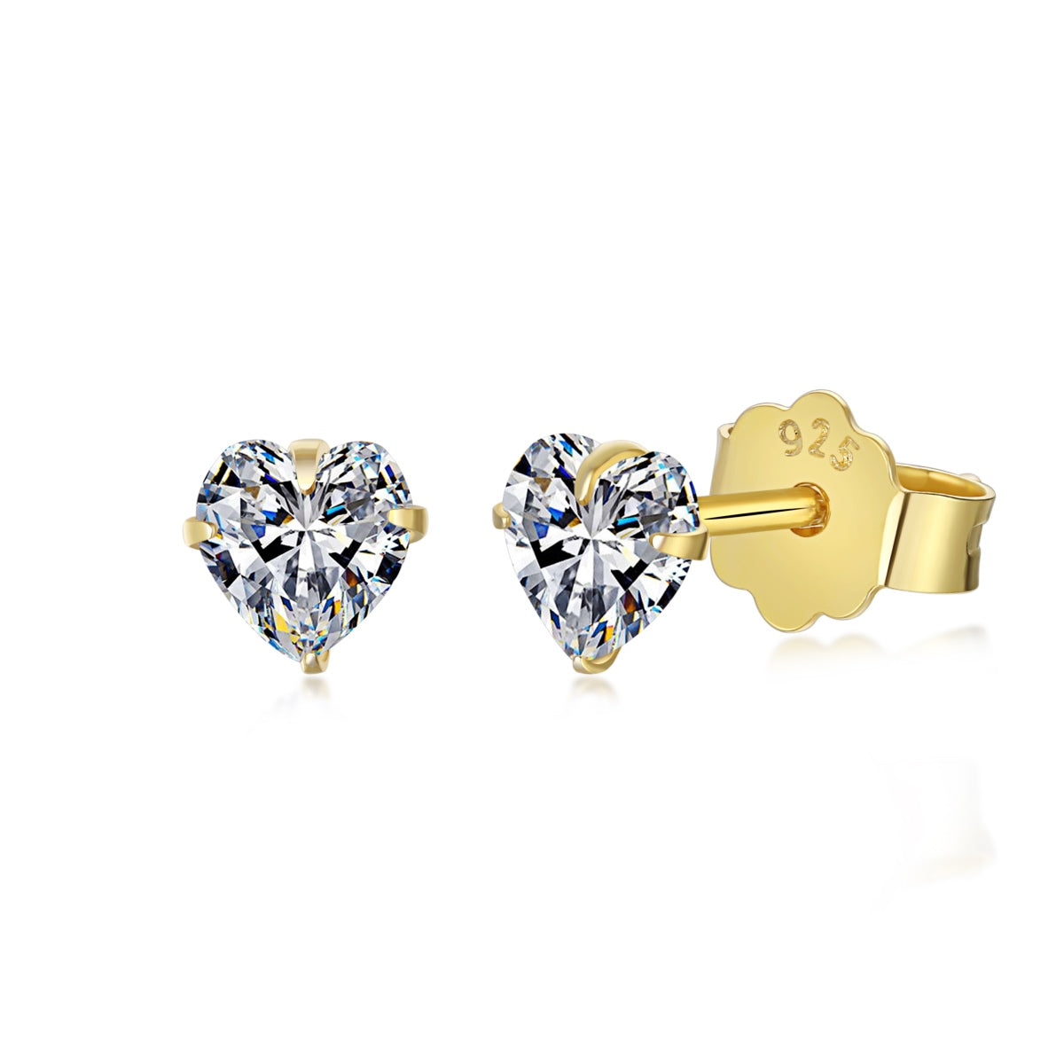 [Kincade Jewelrys]Sparkling Heart Shaped Simple Earrings