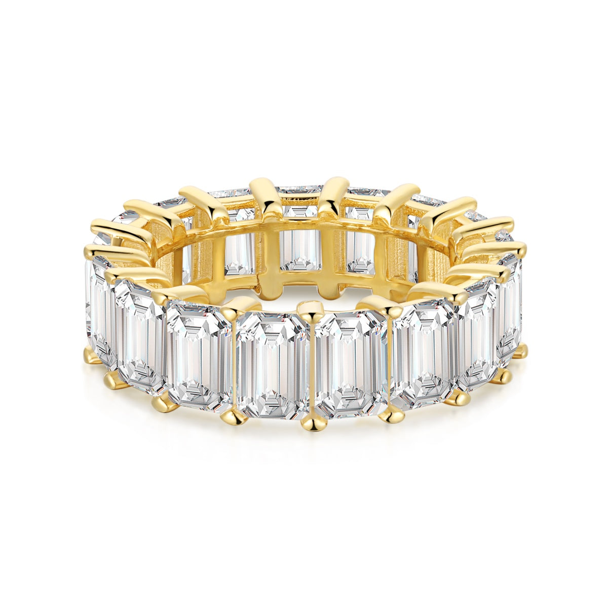 [Kincade Jewelrys]0.75 Carat Elegant Emerald Cut Tennis Ring
