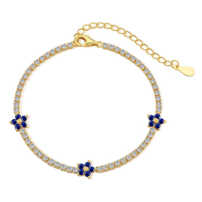 [Kincade Jewelrys]Sparkling Flower Shape Tennis Bracelet