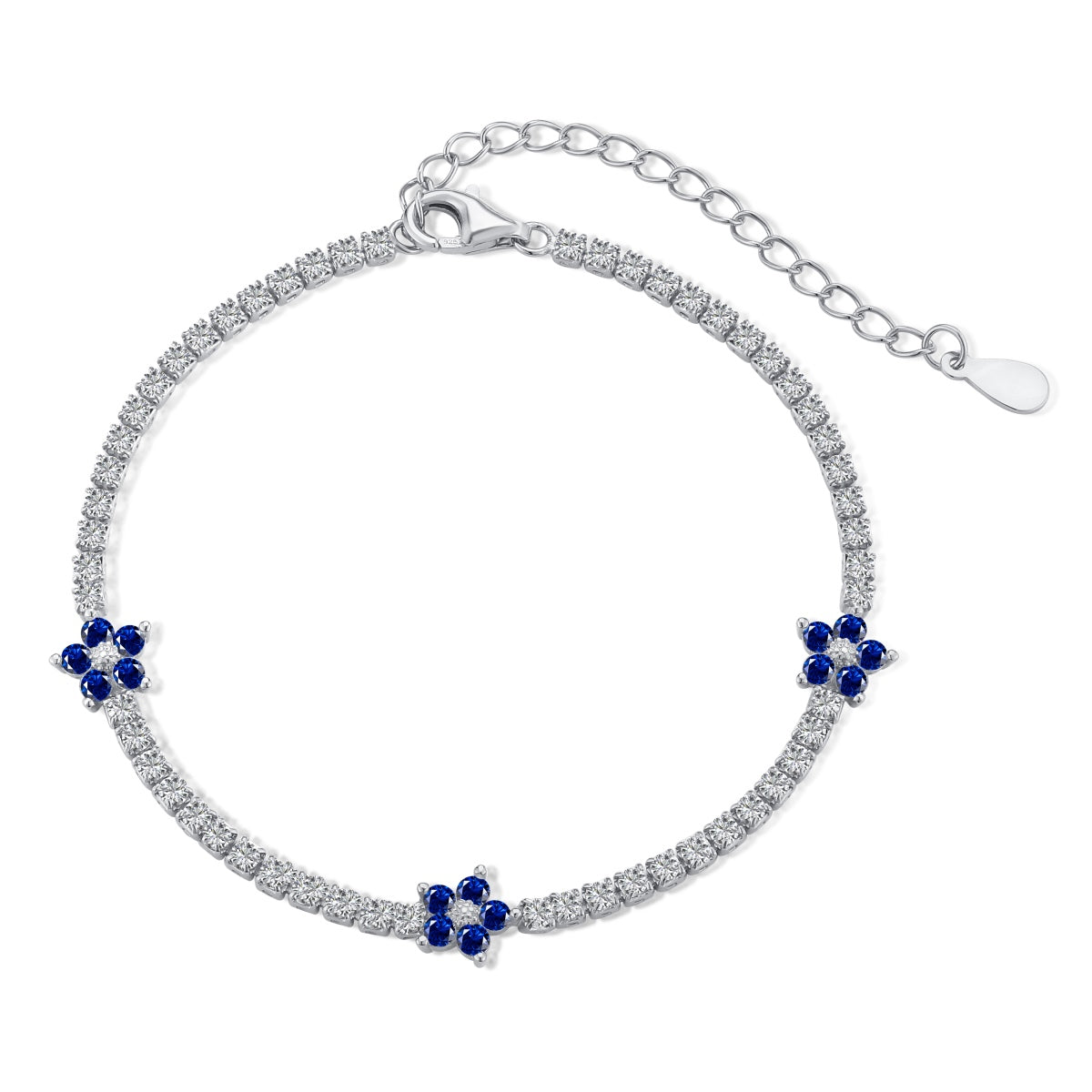 [Kincade Jewelery]Sparkling Flower Shape Tennis Bracelet