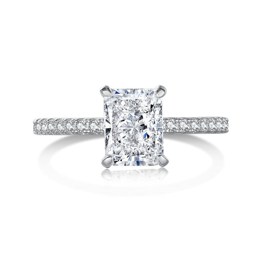 [Kincade Jewelrys]2.0 Carat Dazzling Sparkling Radiant Cut Party Ring