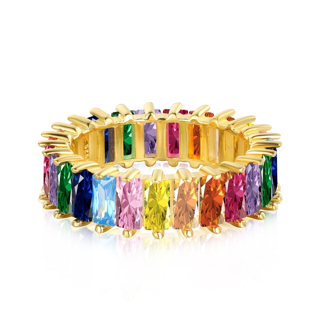 [Kincade Jewelery]Unique Colorful Radiant Cut RIng