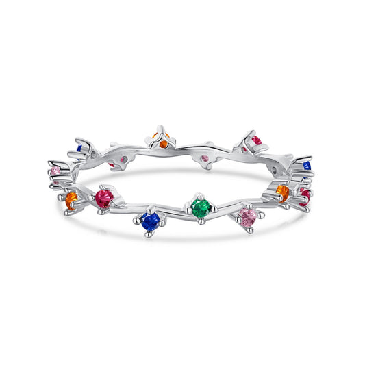 [Kincade Jewelrys]Radiant Colorful Round Cut Daily Ring