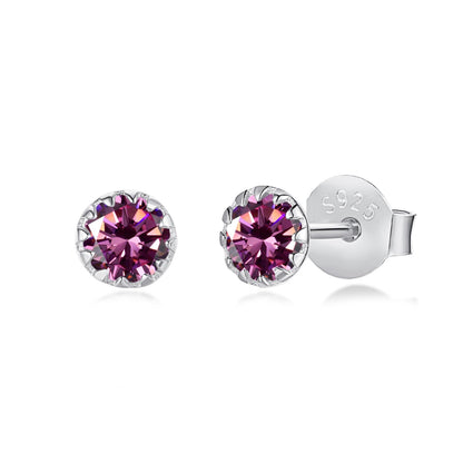 [Kincade Jewelrys]Sparkling Colorful Round Shape Earrings
