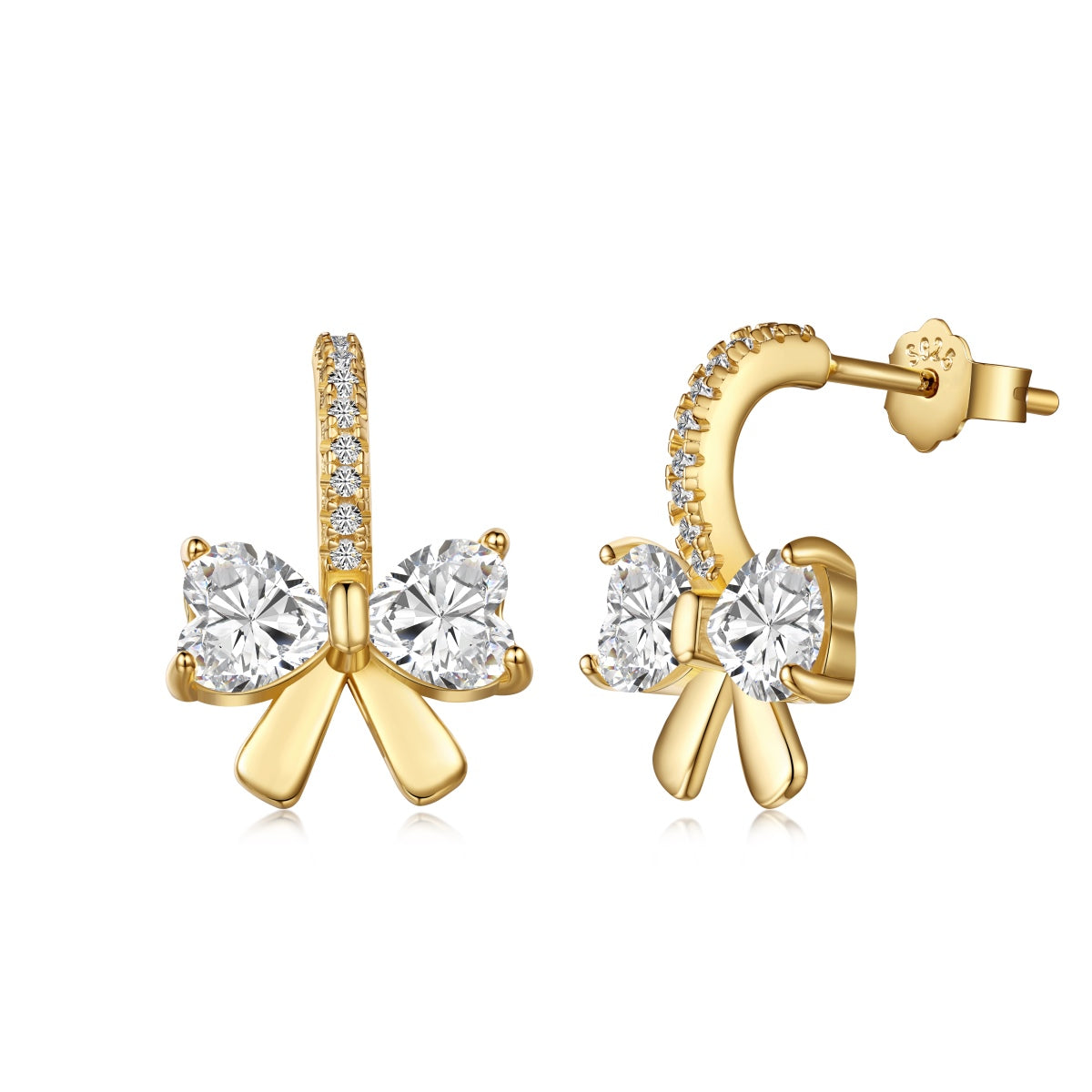 [Kincade Jewelrys]Exquisite Earrings With Heart-Shaped Bow Design