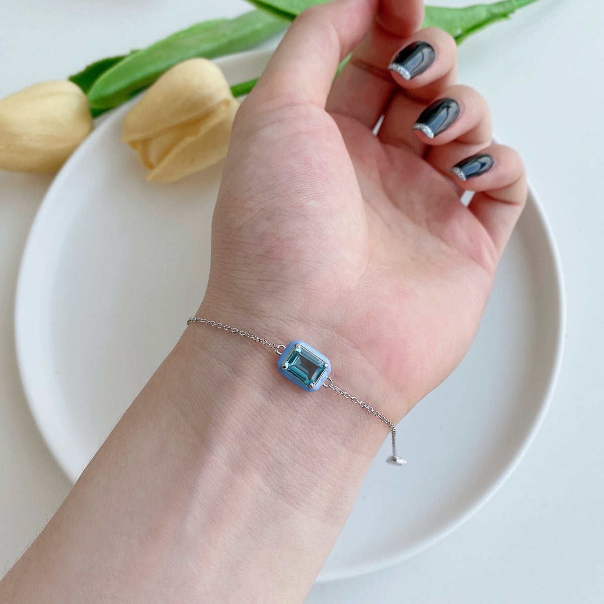 [Kincade Jewelery]2.0 Carat Sparkling Colorful Emerald Cut Daily Bracelet