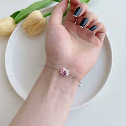 [Kincade Jewelery]2.0 Carat Sparkling Colorful Emerald Cut Daily Bracelet