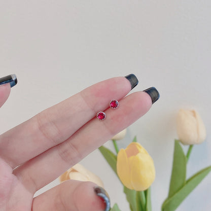 [Kincade Jewelery]Sparkling Colorful Round Shape Earrings