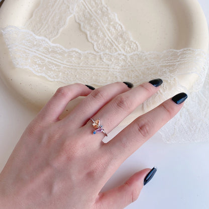 [Kincade Jewelrys]Radiant Colorful Multi Cut Daily Ring