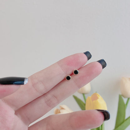 [Kincade Jewelery]Sparkling Colorful Round Shape Earrings