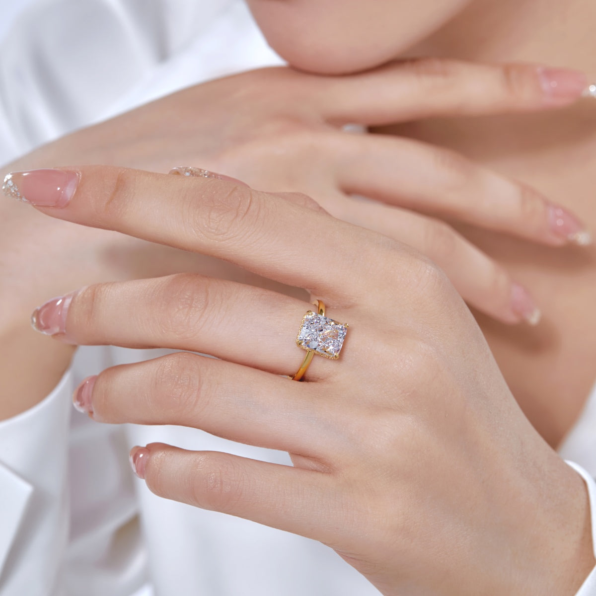 [Kincade Jewelrys]4.0 Carat Ornate Enchanting Radiand Cut Banquet Ring