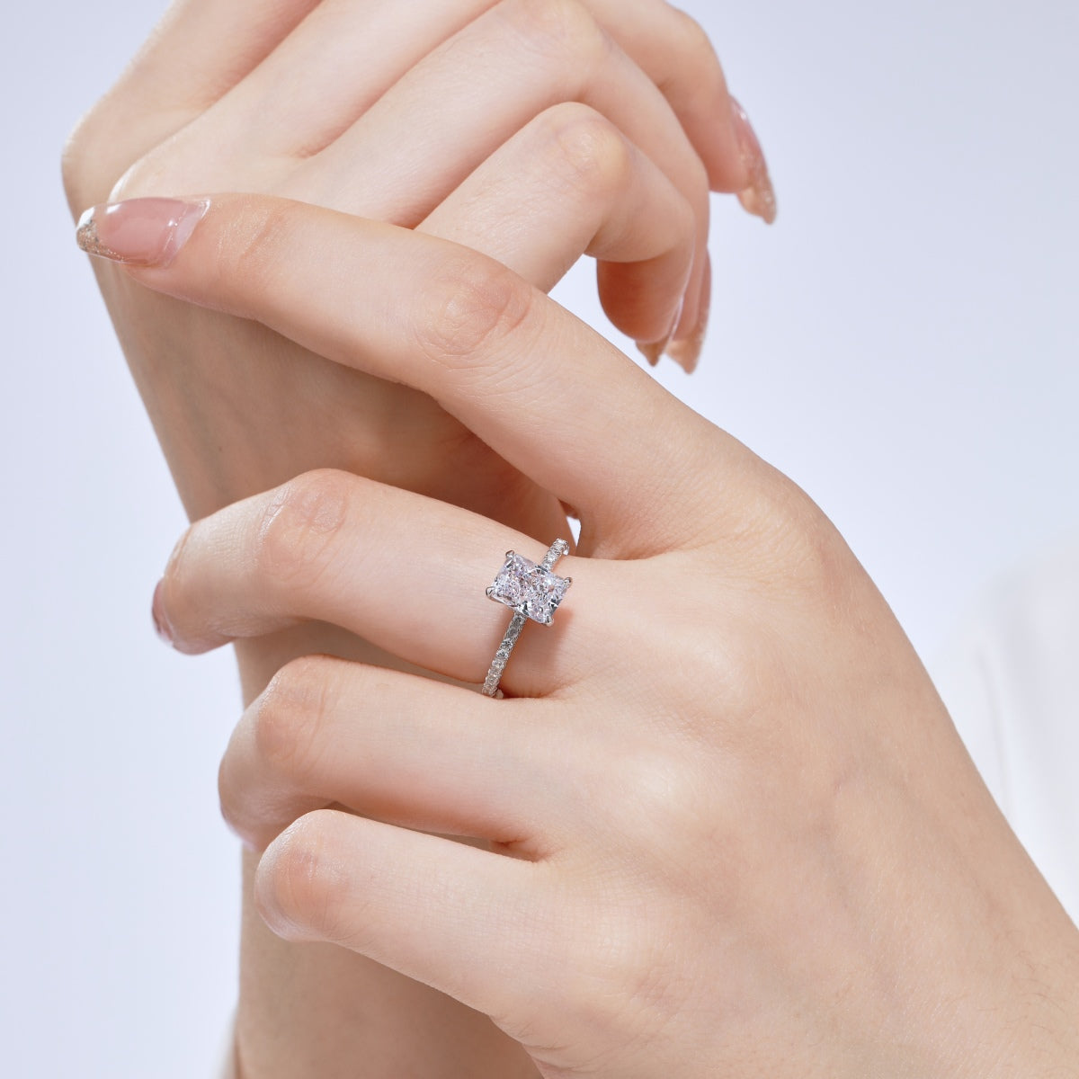 [Kincade Jewelery]2.0 Carat Dazzling Sparkling Radiant Cut Party Ring