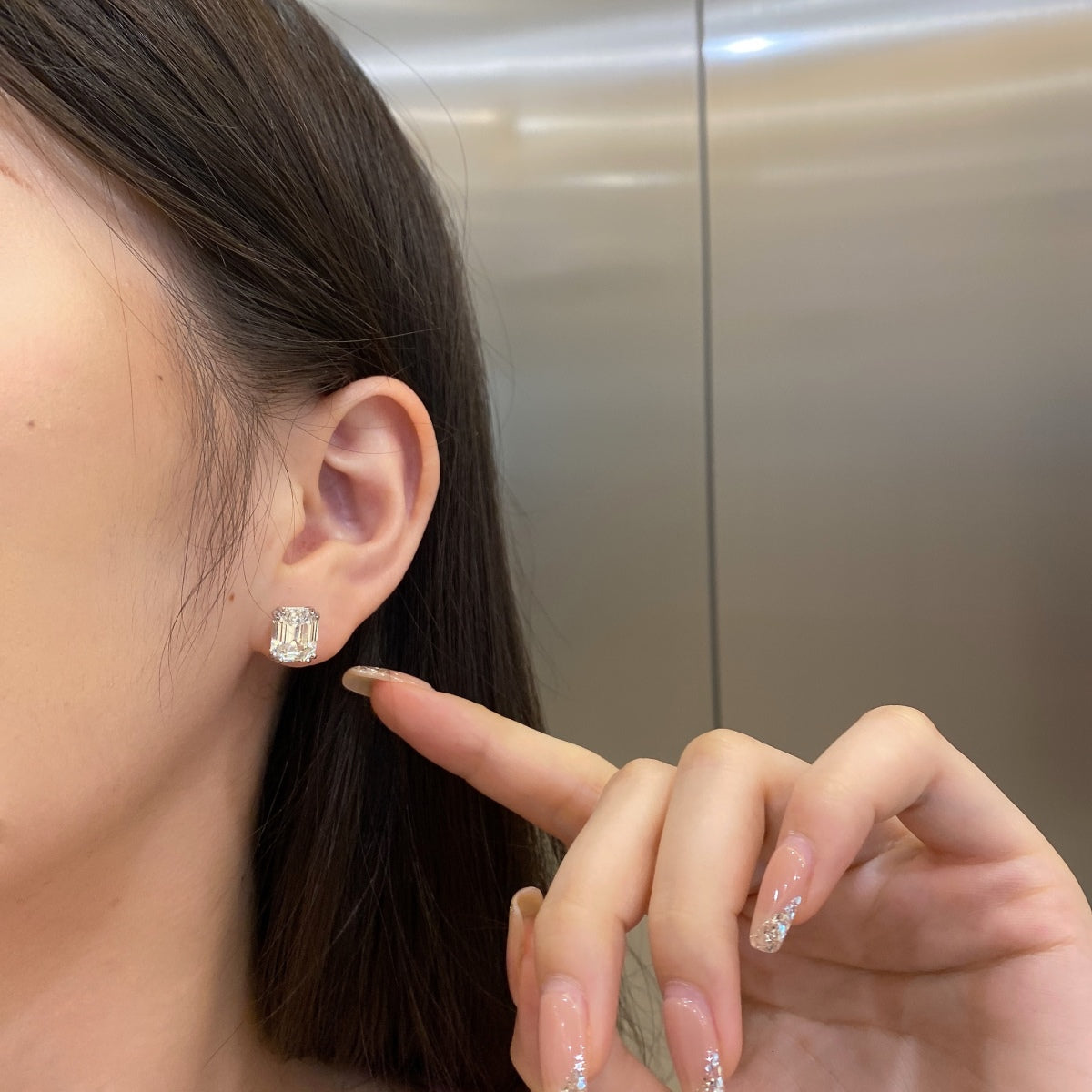 [Kincade Jewelrys]Dazzling Square Shape Earrings