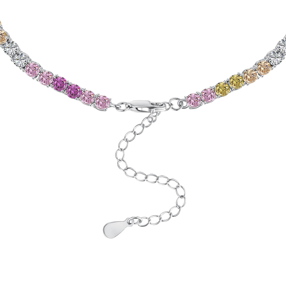 [Kincade Jewelrys]Delicate Colorful Tennis Necklace