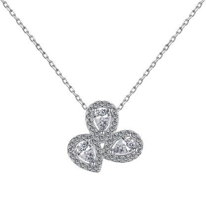[Kincade Jewelery]Elegant Flower Shape Pear Cut Necklace