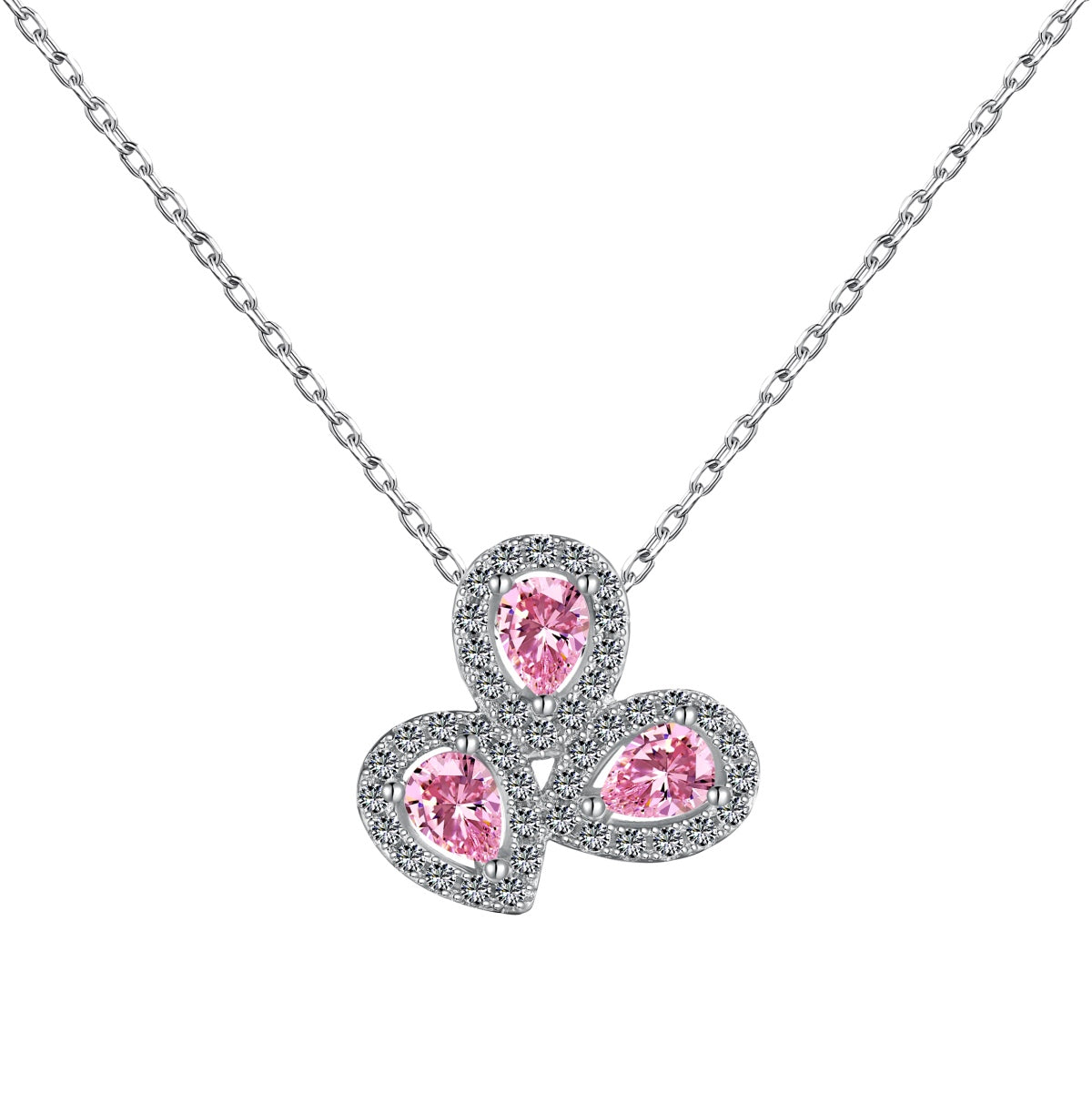 [Kincade Jewelrys]Elegant Flower Shape Pear Cut Necklace