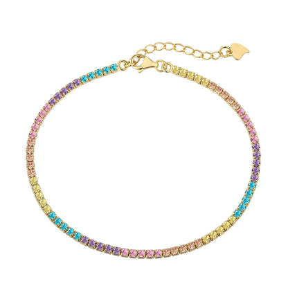 [Kincade Jewelrys]Dazzling Colorful Round Cut Daily Bracelet
