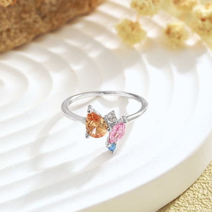 [Kincade Jewelery]Radiant Colorful Multi Cut Daily Ring