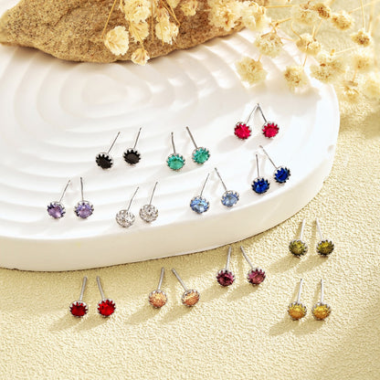 [Kincade Jewelery]Sparkling Colorful Round Shape Earrings
