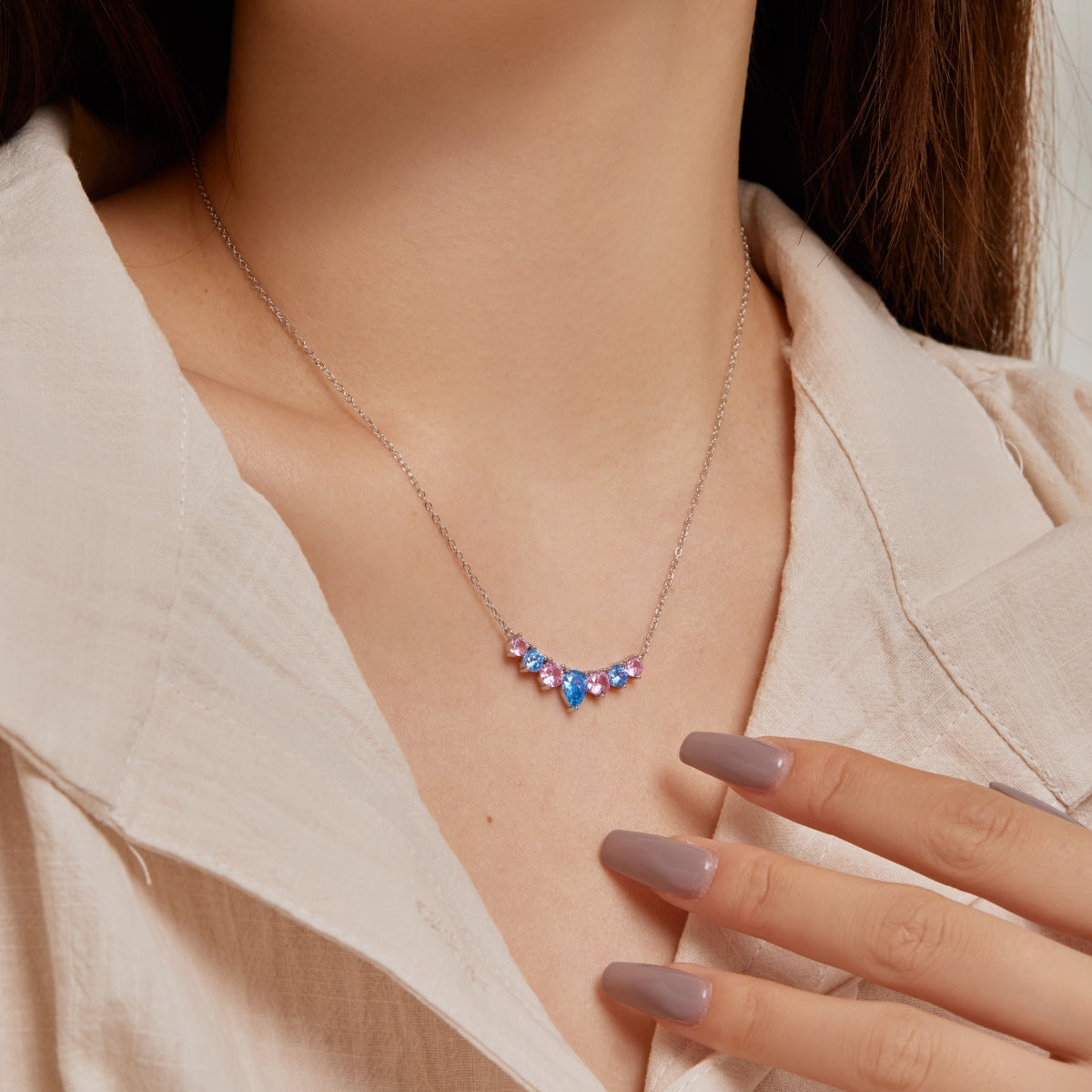 [Kincade Jewelrys]Dainty Colorful Heart Necklace